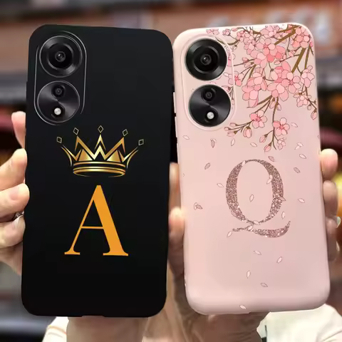 For Oppo A78 4G Case CPH2565 Cute Crown Letters Back Cover 6.43'' Shockproof Phone Case For Oppo A78