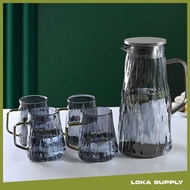 Cloks 1.8L Heat Resistant Glass Water Jug with 4 Cups - CL18