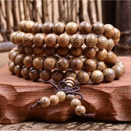 ▥ 108pcs Beads Prayer Beads Tibetan Buddhist Mala Buddha Bracelet Rosary Wooden
