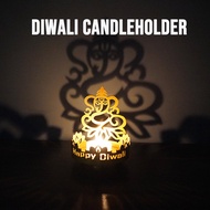 Diwali Iron Projection Candle Holder Deepavali Ganesa Candlesticks Diwali Decoration Ganesha Crafts Decoration for Bedroom Bar Candleholders Ornament