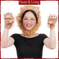 AOTO Lion Ears Headband and Tail Costume Kit for Kids and Adults Brown Lion Headband Paws And Tail L