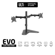 ULTi EVO Dual Monitor Free-Standing Desk Stand Mount for 2 Screens up to 32 Inch Heavy-Duty Fully Adjustable Arms