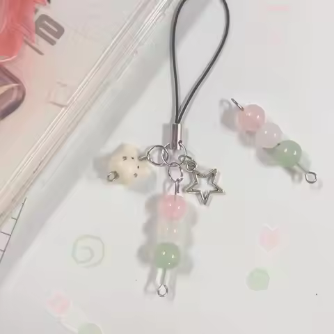 1pcs Dango phone charm cute cat keychain