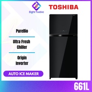 [Express Delivery] Toshiba 661L 610L 2 Door Fridge Duo Hybrid Inverter refrigerator Peti Sejuk GR-RT