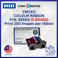 [5Box] YMCKO HID Fargo C50/DTC1000/DTC1250e Printer Card ID Cartridge Ink Toner Kad ID Printer 45500