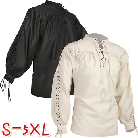 Adult Men Medieval Knight Warrior Costume Green Tunic Clothing Norman Chevalier Braid Pirate Saxon T