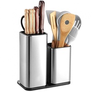 [ISHOWMAL]Space Saving Stainless Steel Knife and Utensil Holder with Shears Slot Organizer