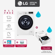 LG FV1410H3W 10/6KG, Front Load Washer Dryer, White + LG Mini Washer TV2425NTWW 2.5kg Blue White