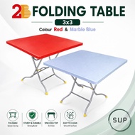 2B Plastic Square Folding Table 3x3 / Study Table / Restaurant Furniture / Meja Lipat / Hawker Table