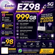 (SALE 5G) Eastel 5G 999GB 4G/5G+Unlimited Call & Full Hotspot+Free Roaming + Free Sistem Topup, Free