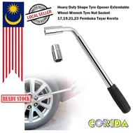 Heavy Duty Shape Tyre Opener Extendable Wheel Wrench Tyre Nut Socket 19 and 21mm Pembuka Tayar Keret