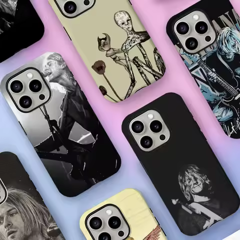 N-NirvanaS Rock Band Phone Case Film Shell For IPhone 16 15 14 13 12 11 Pro Max Plus