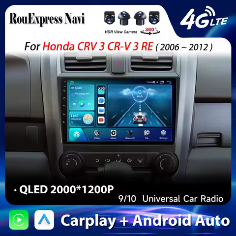 Android 16 For Honda CRV 3 CR-V 3 RE 2006 - 2012 Car Radio Carplay Multimedia Player GPS Video Autor