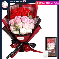 [New for 2026] Popular Soap Flower Bouquet of 18 Roses in a Gradient Red, Never Withers, in an Open 