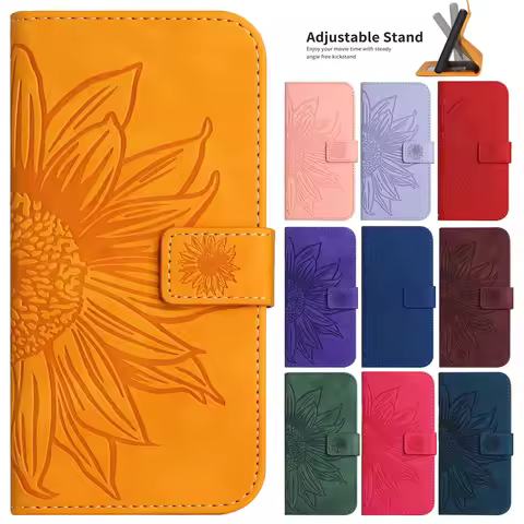 Wallet Phone Book Case for Funda VIVO V25 V23 V21 V21E V20 SE S9 S9E S10 Pro X80 Lite Cases 3D Sunfl
