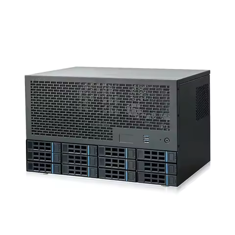 12Gb SAS Backplane 12-Bay Hot-Swap NAS Enclosure, with 8 PCIe Slots, JMCD12S4 for ATX & Mixed 3.5/2.