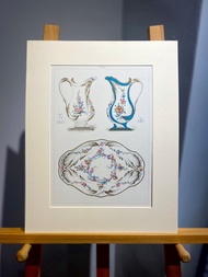 19th世紀法國古董瓷器書籍-賽佛爾瓷器彩色平版印刷(1892年)