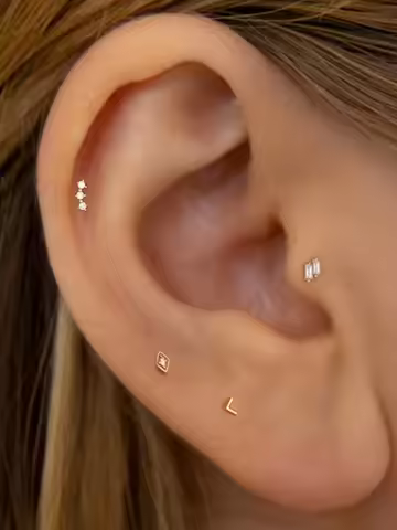 ROXI 925 Sterling Silver Teardrop/Ball Chain/Geometric For Woman 1 Piece Gold/Sliver Piercing Earrin
