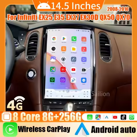 14.5" Android 15 For Infiniti EX25 E35 EX37 EX30D QX50 QX70 2008-2016 Car Radio Carplay 2.5K Screen 