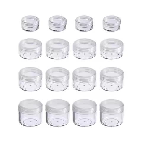 10Pcs Cosmetic Jar 2/3/5/10/15/20g Small Empty Cosmetic Refillable Bottles Plastic Eyeshadow Makeup 