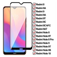 กระจกป้องกัน9D เหมาะสำหรับ Xiaomi Redmi 8A 9AT 9A 9C อุปกรณ์ป้องกันกระจกกันรอยของ NFC Redmi Note ฟิล์มป้องกัน8 9 10 Pro 8T 9T 9T 9S