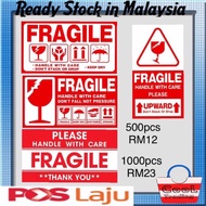 PPP Sticker Fragile 9cm x 5cm Packing Logistic Handle Care Don't Fall Not Pressure Pos Laju Fragile 