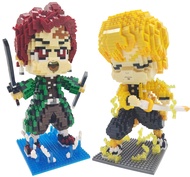 JESGO Anime Demon Slayer Building Toy, Tanjiro & Zenitsu 2 Figures Building Blocks, Mini Demon Slaye