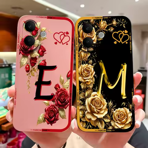 Cases For Vivo V60 V50 V40 V30 Lite Beautiful Flower Letter Simplicity Housing For vivo v60lite v50l