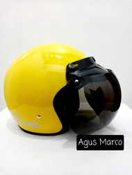 Helm Bogo Classic Kuning Glosy Retro Seperti Helm Cargloss Jpn Half Face