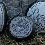 美國LODGE 野生動物系列 美國製鑄鐵露營煎鍋(野鴨)-22cmL5SKWLDK