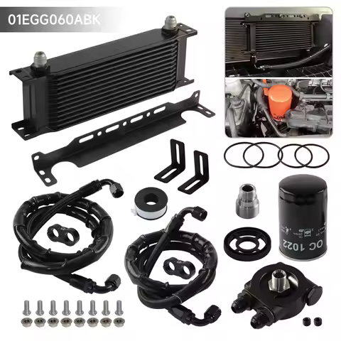 AN8 Kit Oil Cooler 13 Row With Thermostatic 80-90 Degree Adapter For VW Golf MK6 GTI EA888 Gen2 Engi