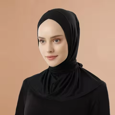 1PCS Plain Prayer Hats Women Islamic Hijab Muslim Instant Turban