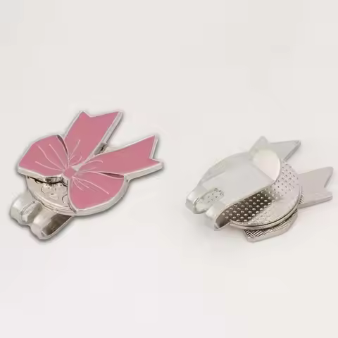 Sports Cap Pink Ribbon Golf Cap Clip Magnetic Bowknot Golf Ball Mark Cute Brim Decorative Golf Hat M