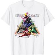 Vintage T-Shirt Power Rangers Group Shot Triangle Rainbow Color For Adults S-4XL