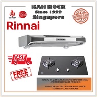 RINNAI RH-90ER SLIMLINE HOOD STAINLESS STEEL+RINNAI RB-7302-GBS 2 BURNER HOB BUNDLE