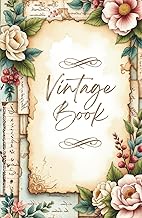 Vintage Book: Cuaderno A5 Puntos 100 páginas– Cuadernos bonitos estilo Scrapbook Romántico y Floral 