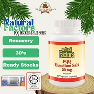 Natural Factors Pyrroloquinoline Quinone Disodium Salt (PQQ) 20mg (30's) Ready Stocks 【Boost Energy 