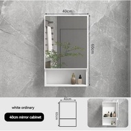 Smart Mirror Cabinet Bathroom Wall -mounted Mirror Cabinet with LED Toilet Light Luxury Round Mirror Cabinet with Glass Door Storage Cabinet