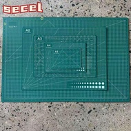 SECEL Cutting Board, PVC A1/A2/A3/A4/A5/A6 Paper Cutting Pad, Durable Self-healing Grid Line Manual 