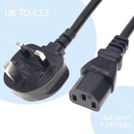 IEC320 C13 to BS1363 England UK Power Cord with Fuse 13A, Singapore Malaysia power Cable for PCs Mon