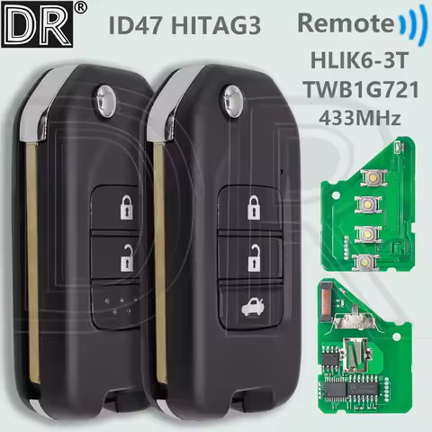 DR TWB1G721 A AFM HLIK6-3T G ID47 Chip 433MHz Flip Car Remote Key For Honda Accord Civic City CRV Ve