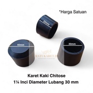 Chitose 1 1 1/ 4 Inch Rubber Feet Hole Diameter 30mm Rubber Cover for Table, Chair, Rack, Round Iron