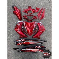 COVERSET BODYSET YAMAHA LC135 LC V1 MERAH MAROON BATIK ORIGINAL 100% HONG LEONG YAMAHA HLY / M SEKI 