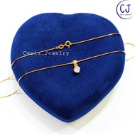 Kalung Perak Silver Wanita Dewasa 925 Lapis Emas+Liontin Desi - Perhiasan Perak Murni