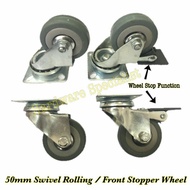 2" Grey Rubber Castor Wheel
