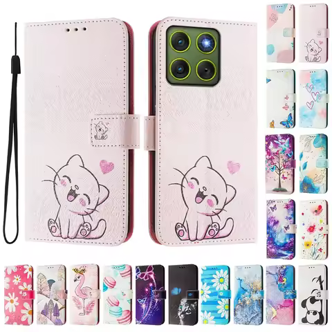 For Moto Edge 70 Leather Case on For Motorola edge 70 Cover Cartoon Painted Wallet Cover sFor Motoro