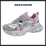 Skechers สเก็ตเชอร์ส รองเท้าผู้หญิง Skechers Ladies New D'LITES Platform Sneakers "Synthetic Leather" Tan Casual Sneakers shoes for Women - Lace Up Sneaker