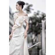 ❂HOSRAYButterfly elegant dressinfinity formal dress for wedding gown for ninang wedding dress♒