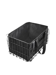 1pc Cycle Basket Front/Rear Folding Cycle Basket with Removable Liner Bag Large Quick Release Design