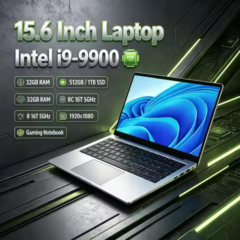 Slim Ultra 15.6 Inch Laptop 32GB RAM 512GB 1TB SSD Intel Core i9 9900 8C 16T 5GHz Gaming Notebook Of